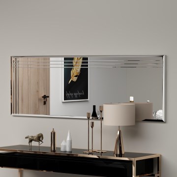Wall mirror TRIO 120x40 cm shiny chrome