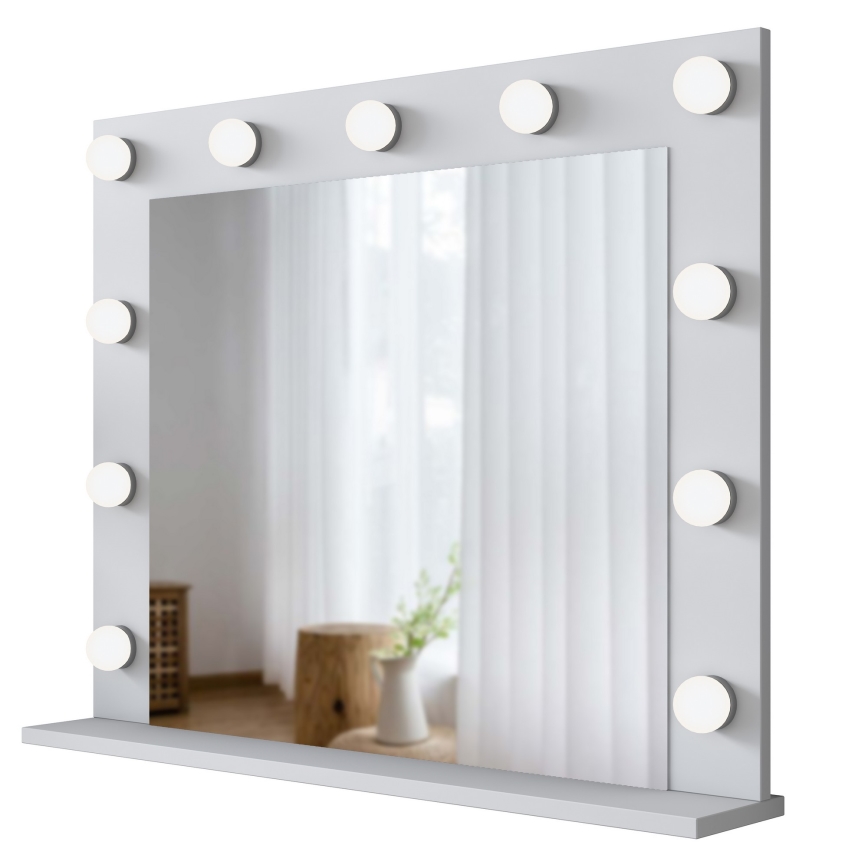 Wall mirror with a shelf RANI 90x71,8 cm white