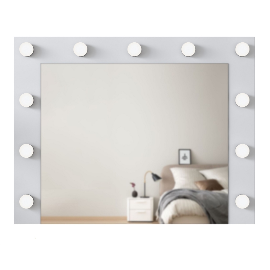Wall mirror with a shelf RANI 90x71,8 cm white
