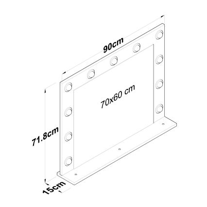 Wall mirror with a shelf RANI 90x71,8 cm white