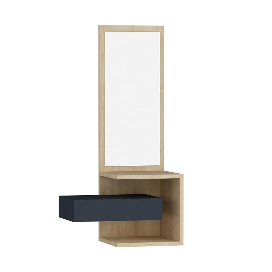 Wall mirror with a shelf STELLA 90x49 cm brown/anthracite