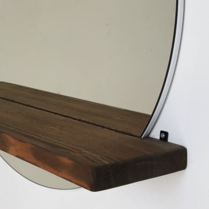 Wall mirror with a shelf SUNSET 70x70 cm pine