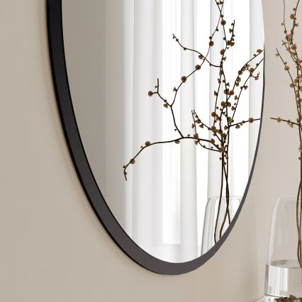Wall mirror YUVARLAK d. 60 cm black