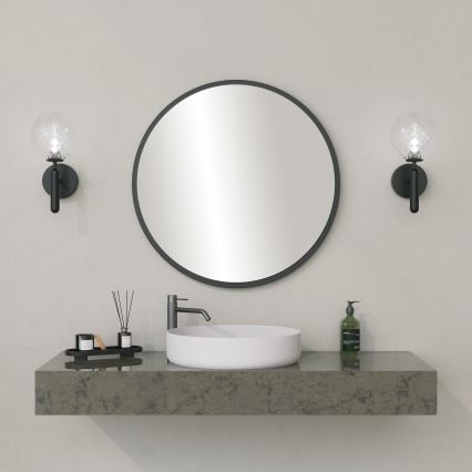 Wall mirror YUVARLAK d. 60 cm black