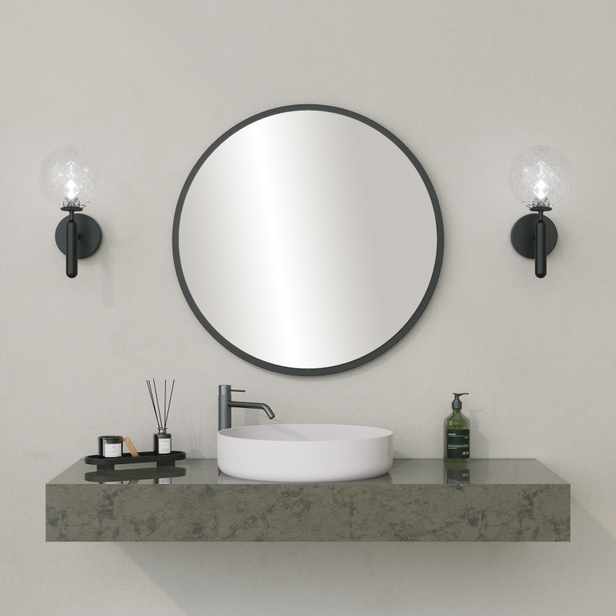 Wall mirror YUVARLAK d. 60 cm black