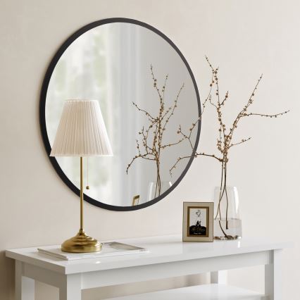 Wall mirror YUVARLAK d. 60 cm black