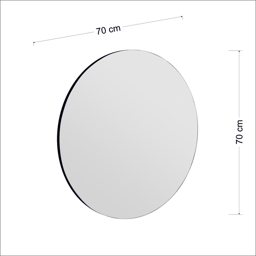 Wall mirror ZEOS d. 70 cm black