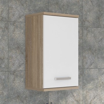 Wall-mounted bathroom cabinet VENOM white/Sonoma Oak