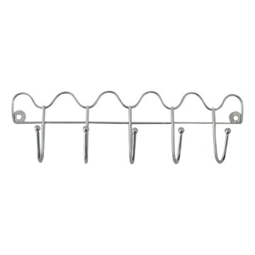Wall-mounted coat rack 10 x 34.5 cm, polished chrome