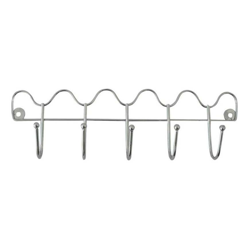 Wall-mounted coat rack 10 x 34.5 cm, polished chrome