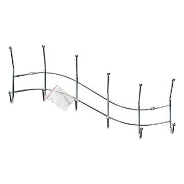 Wall-mounted coat rack 13.5 x 44.5 cm, polished chrome, wave design