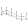 Wall-mounted coat rack 13.5 x 44.5 cm, polished chrome, wave design