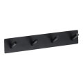 Wall-mounted coat rack 25.5 x 4.5 cm stainless steel/black