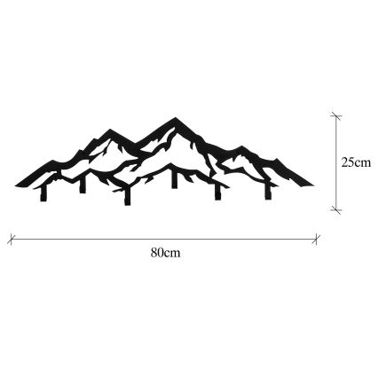 Wall-mounted coat rack 80x25 cm Mountains