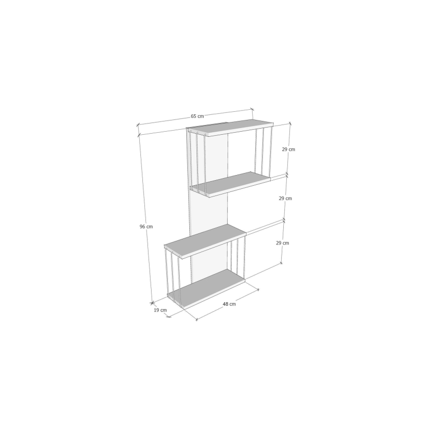 Wall-mounted shelf DESTAN 65x96x19 cm anthracite/brown