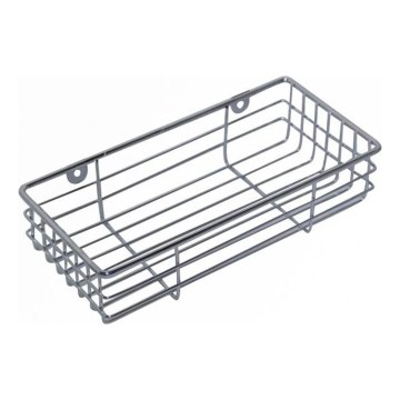 Wall-mounted shower shelf 12 × 25 cm, polished chrome finish