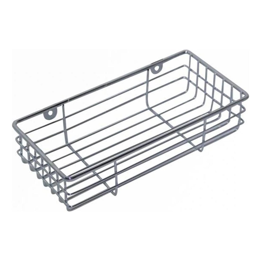 Wall-mounted shower shelf 12 × 25 cm, polished chrome finish