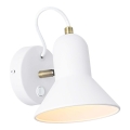 Wall-mounted spotlight ASTAMA 1xE27/40W/230V white/brass