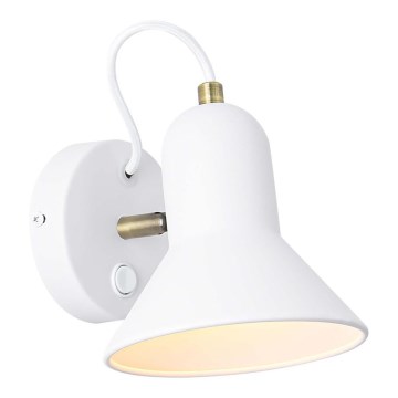 Wall-mounted spotlight ASTAMA 1xE27/40W/230V white/brass