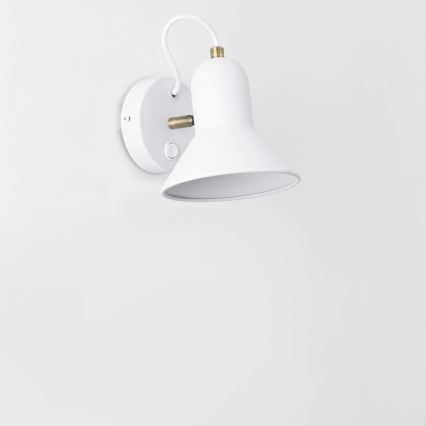 Wall-mounted spotlight ASTAMA 1xE27/40W/230V white/brass