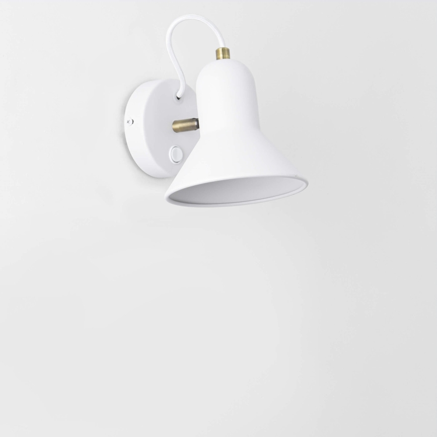 Wall-mounted spotlight ASTAMA 1xE27/40W/230V white/brass