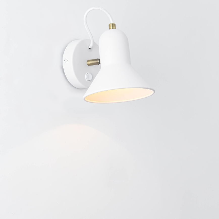 Wall-mounted spotlight ASTAMA 1xE27/40W/230V white/brass