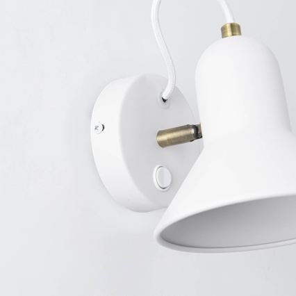 Wall-mounted spotlight ASTAMA 1xE27/40W/230V white/brass