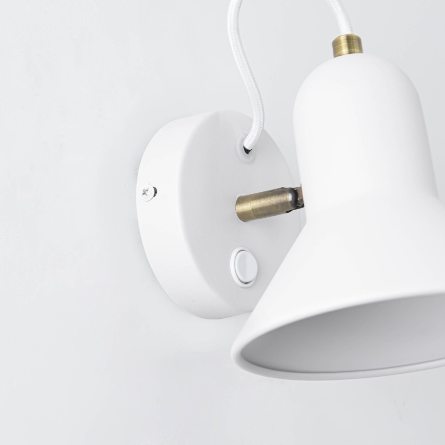 Wall-mounted spotlight ASTAMA 1xE27/40W/230V white/brass