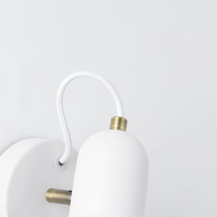 Wall-mounted spotlight ASTAMA 1xE27/40W/230V white/brass