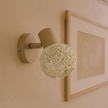 Wall-mounted spotlight DEX 1xE14/10W/230V beige/cream