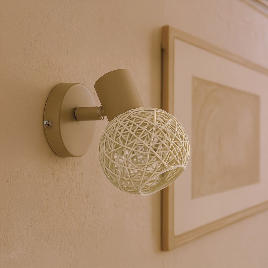 Wall-mounted spotlight DEX 1xE14/10W/230V beige/cream