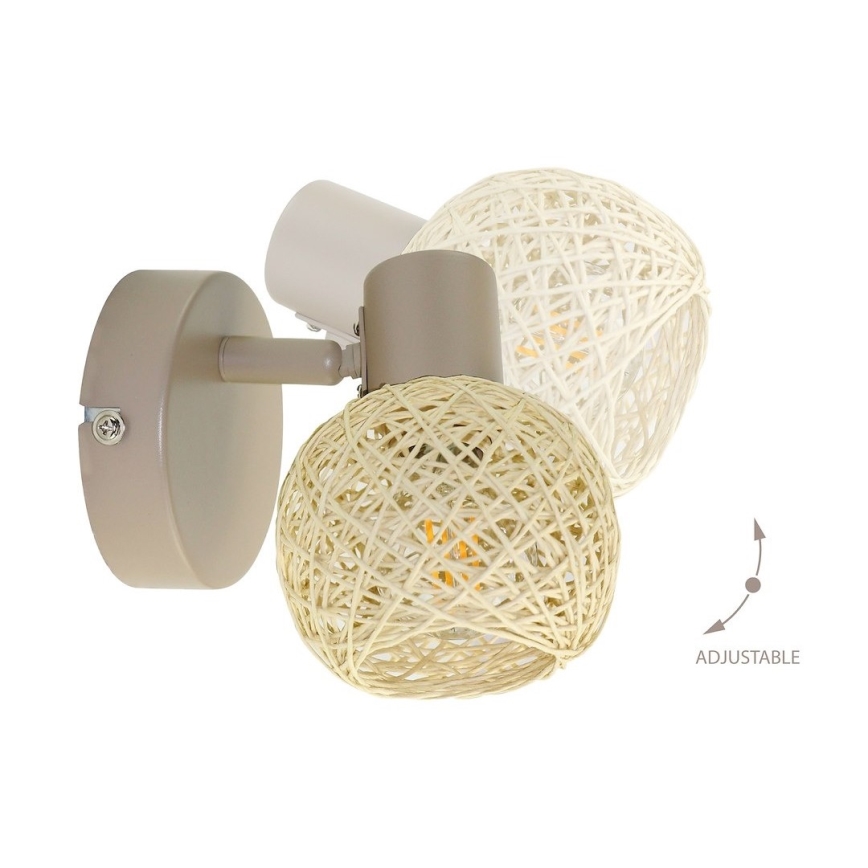 Wall-mounted spotlight DEX 1xE14/10W/230V beige/cream