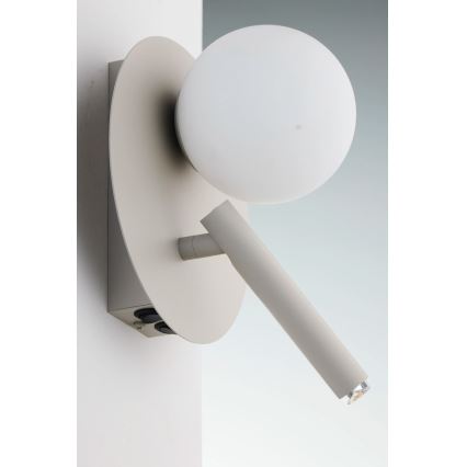 Wall-mounted spotlight HOTEL MOOD 1xG9/12W/230V + 1xG9/3W gray