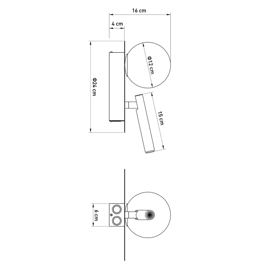 Wall-mounted spotlight HOTEL MOOD 1xG9/12W/230V + 1xG9/3W gray