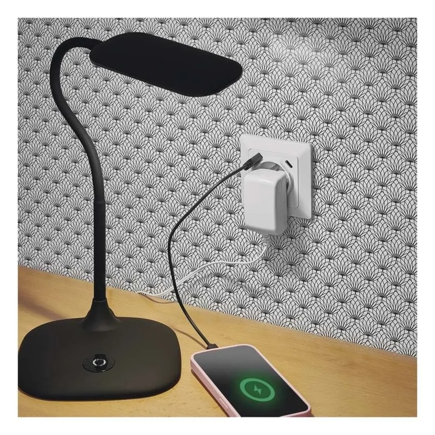 Wall outlet with USB-A and USB-C ports