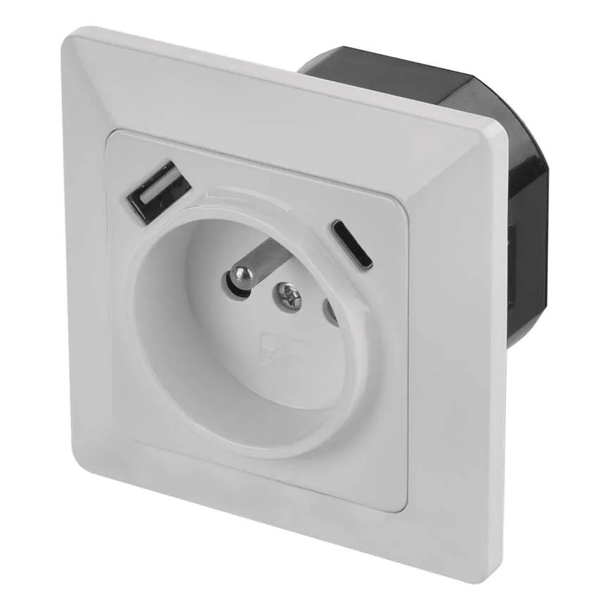 Wall outlet with USB-A and USB-C ports