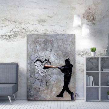Wall painting on canvas 100x70 cm grey/black