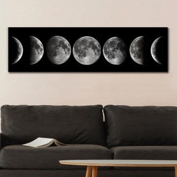 Wall painting on canvas 50x120 cm moon phases
