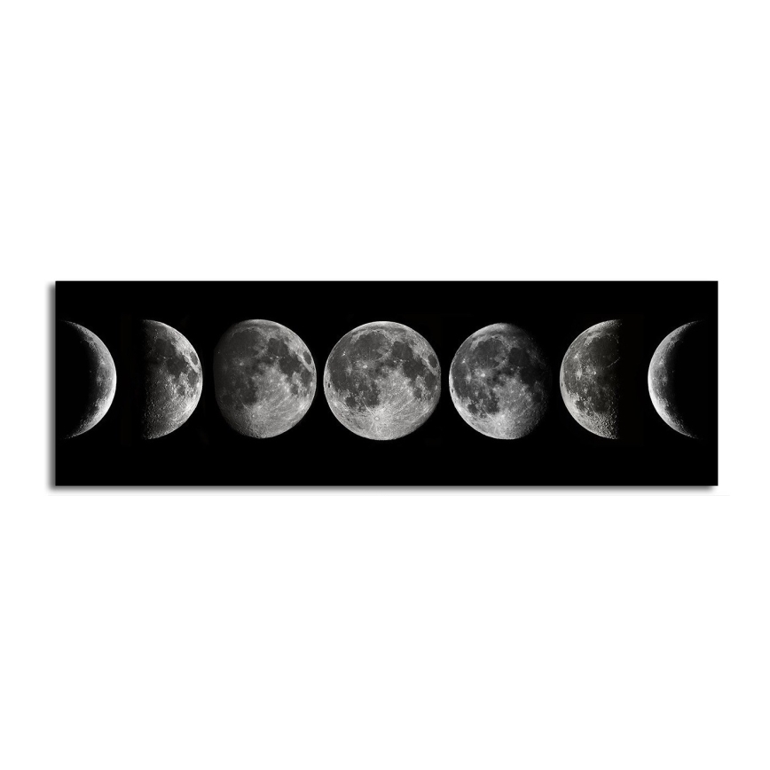 Wall painting on canvas 50x120 cm moon phases