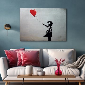Wall painting on canvas 50x70 cm black/grey