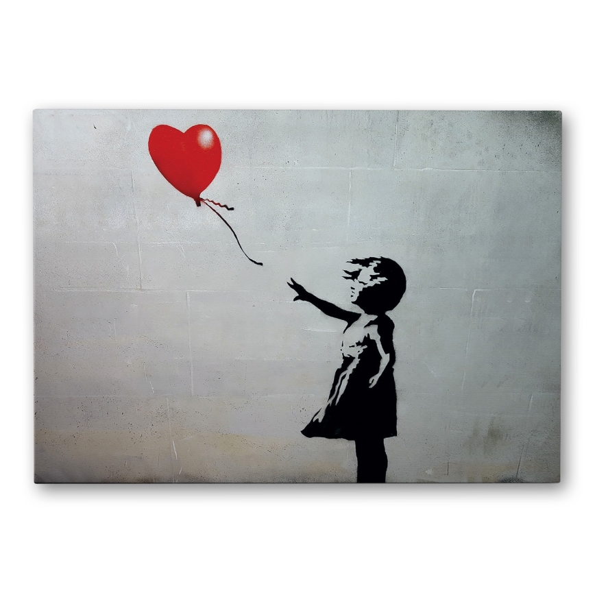 Wall painting on canvas 50x70 cm black/grey