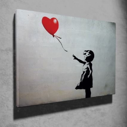 Wall painting on canvas 50x70 cm black/grey