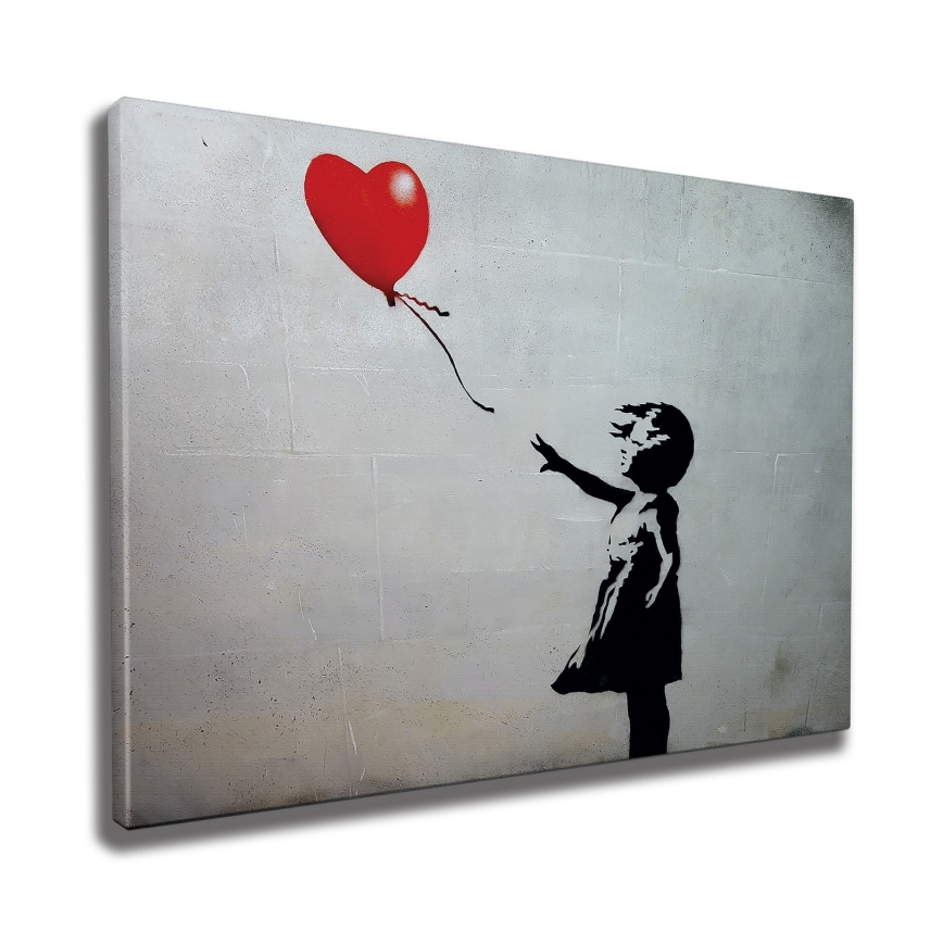 Wall painting on canvas 50x70 cm black/grey