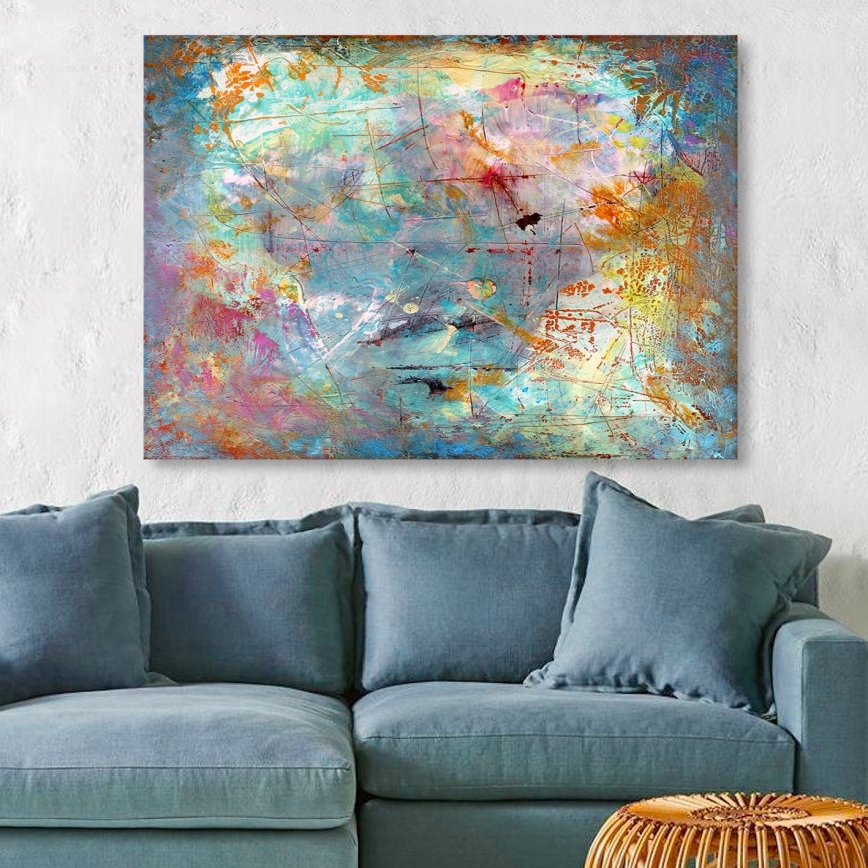 Wall painting on canvas 70x100 cm multicolored