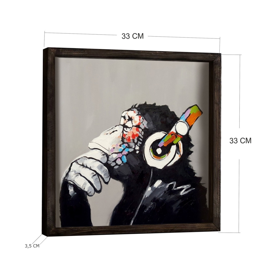 Wall picture 33x33 cm black/multicolored
