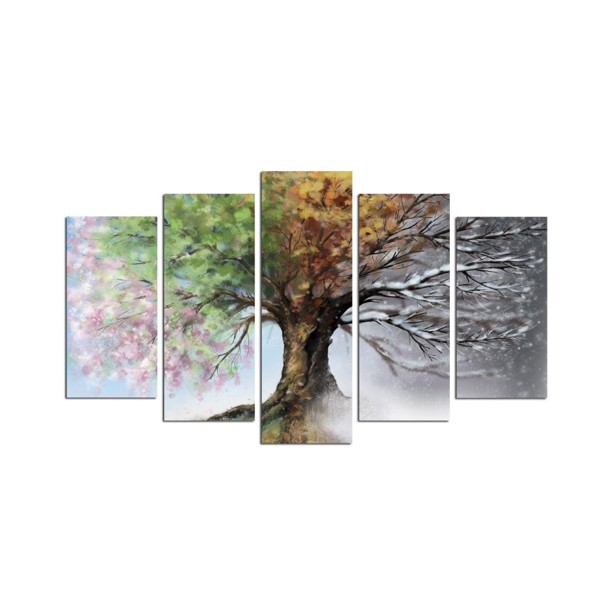 Wall picture 5 pcs 110x60 cm tree