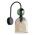 Wall sconce SOPHIA 1xE14/10W/230V black/green/smoky beige