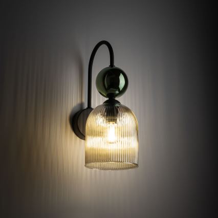 Wall sconce SOPHIA 1xE14/10W/230V black/green/smoky beige