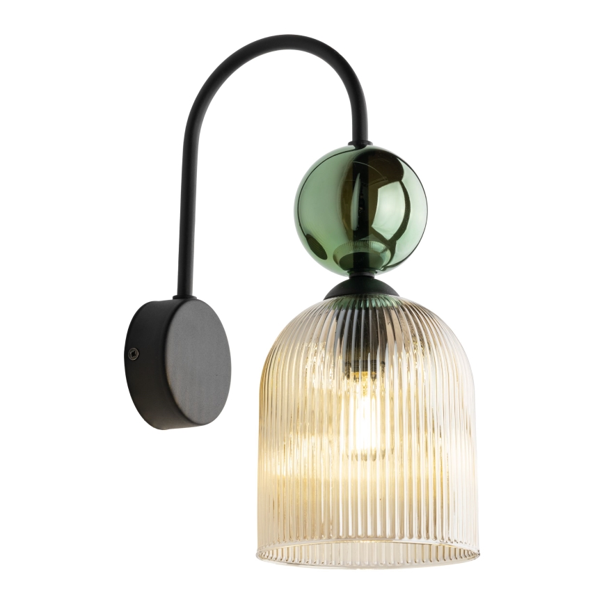 Wall sconce SOPHIA 1xE14/10W/230V black/green/smoky beige