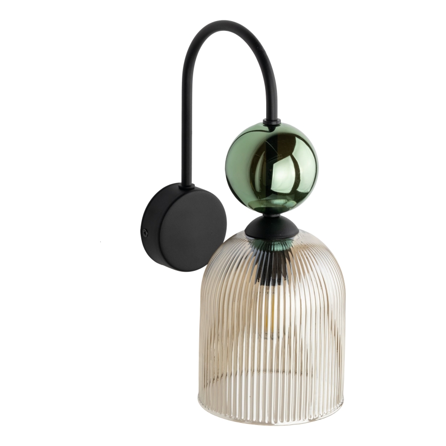Wall sconce SOPHIA 1xE14/10W/230V black/green/smoky beige
